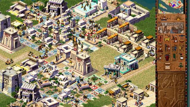 pharaoh cleopatra game statue lined roads access