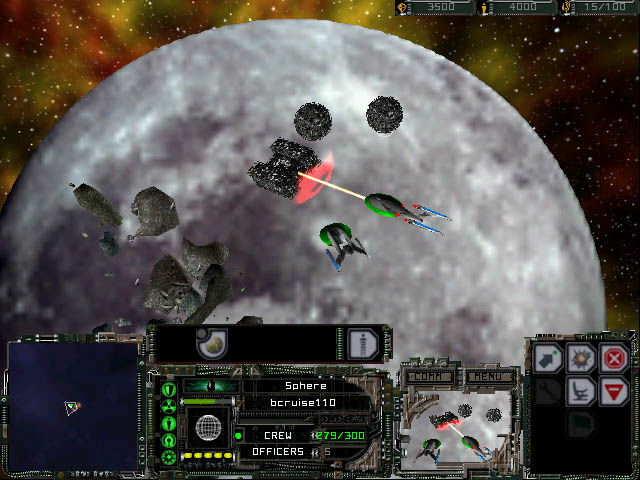 A screencap of the 2000 Activision game Star Trek Armada