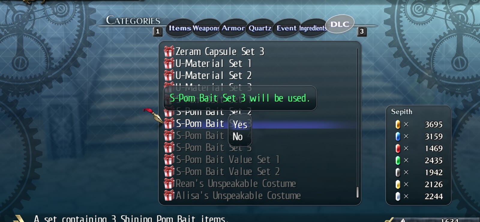 The Legend Of Heroes: Trails Of Cold Steel II - Shining Pom Bait Set 3