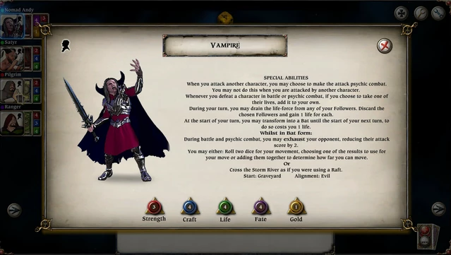 #8. Talisman Character - Vampire (GOG) 由: Nomad Games