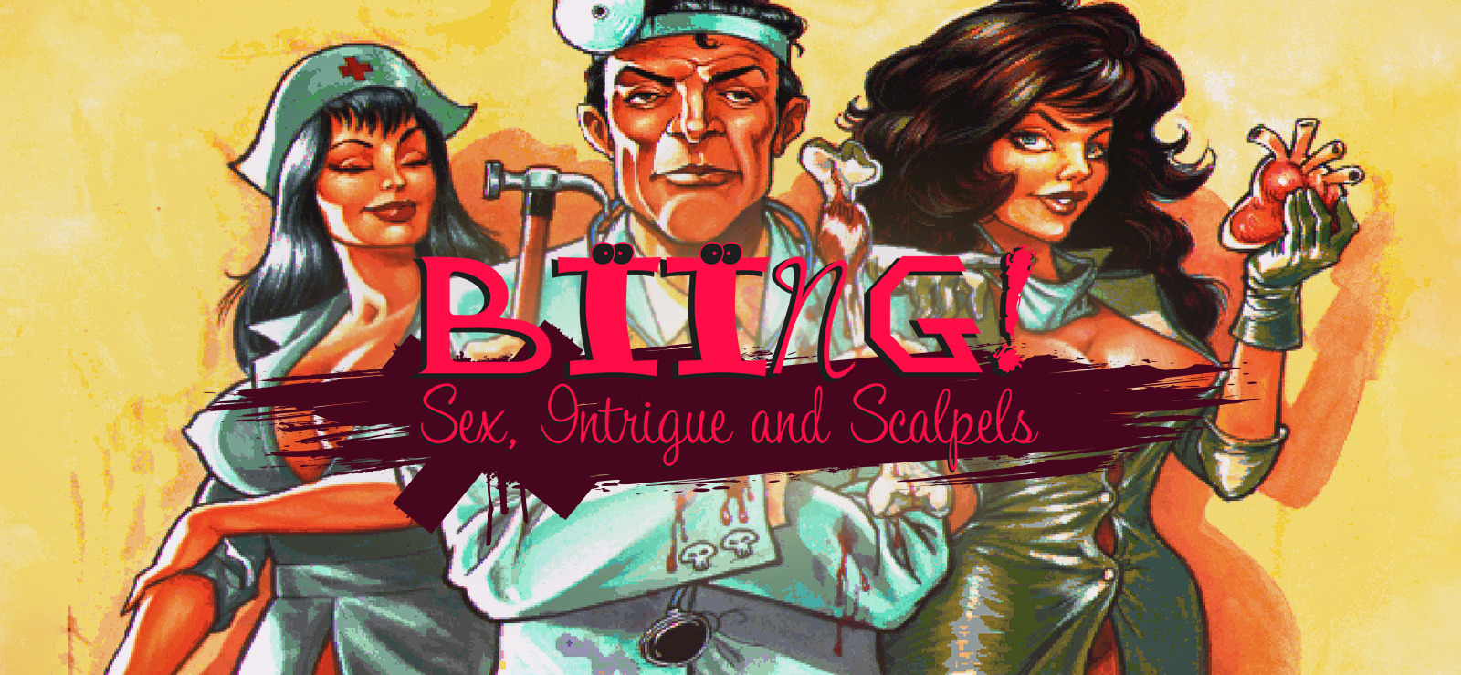 

Mature content notice: Biing!: Sex, Intrigue and Scalpels contains explicit language, s