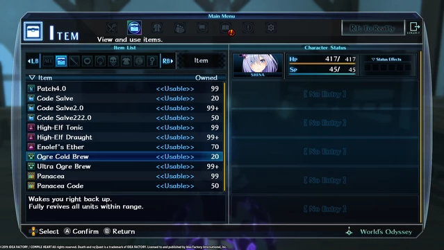 #5. Death end re;Quest - Healing Item Set (GOG) بواسطة: Idea Factory International