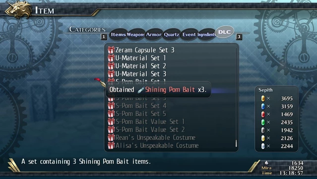 #5. The Legend of Heroes: Trails of Cold Steel II - Shining Pom Bait Set 2 (GOG) Podle: XSEED Games