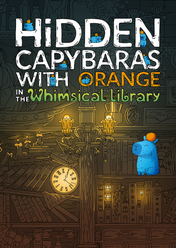 Hidden Capybaras with Orange in the Whimsical Library