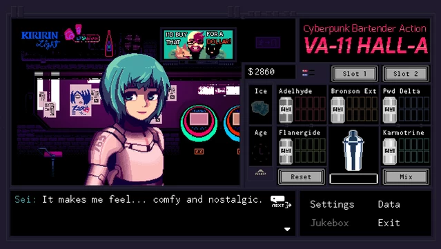 #10. VA-11 Hall-A: Cyberpunk Bartender Action (GOG) Bởi: Ysbryd Games