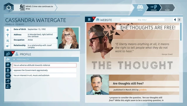 #10. Orwell (GOG) 由: Daedalic Entertainment